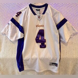 NFL ON FIELD REEBOK Boy’s Minnesota Vikings White/Purple FAVRE; Size L (14-16)